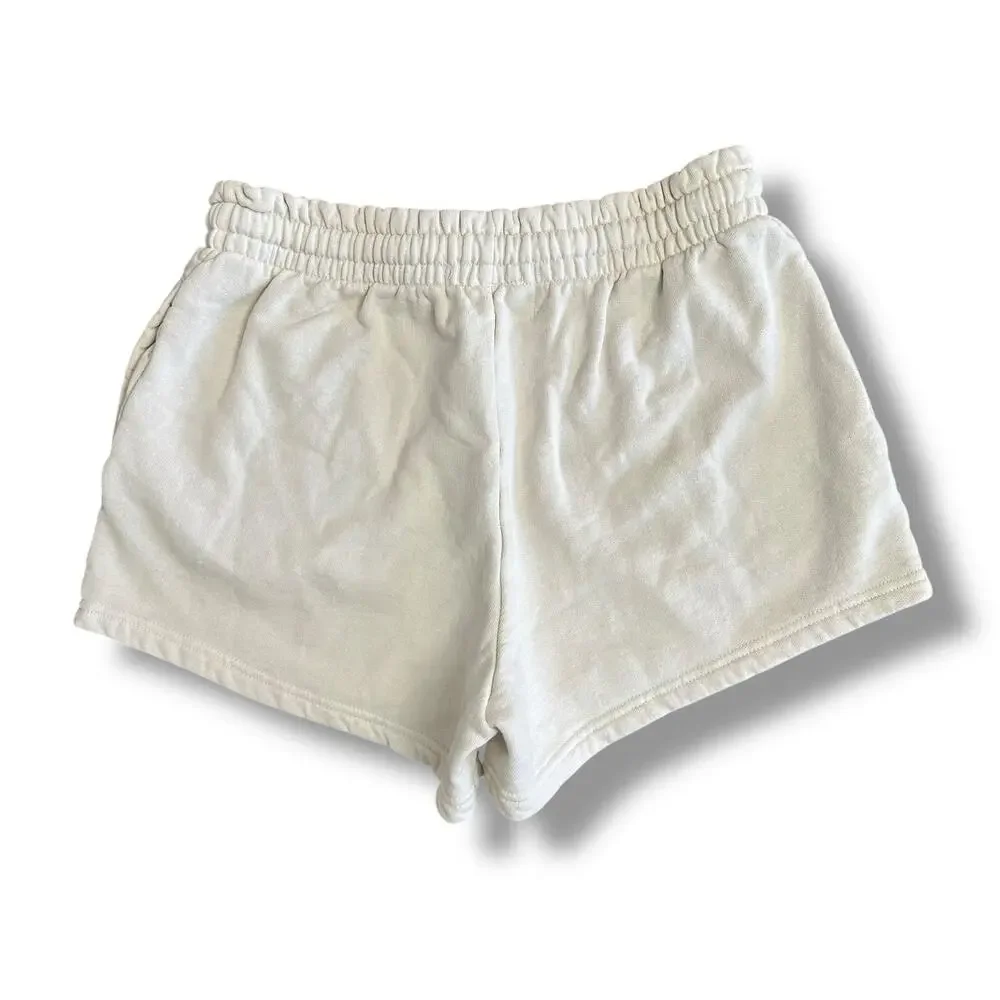 Talentless 100% Cotton Fleece Lounge Shorts Women’s Medium Cream Off‎ White
